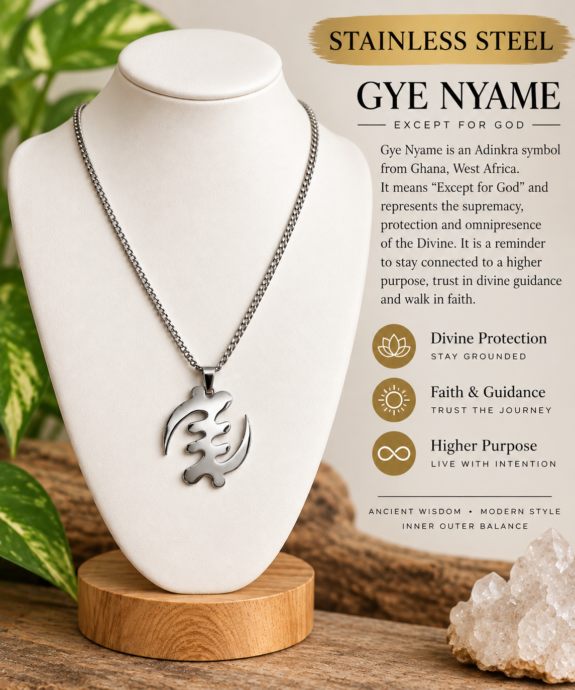 Stainless Steel Gye Name Necklace | 20" Chain