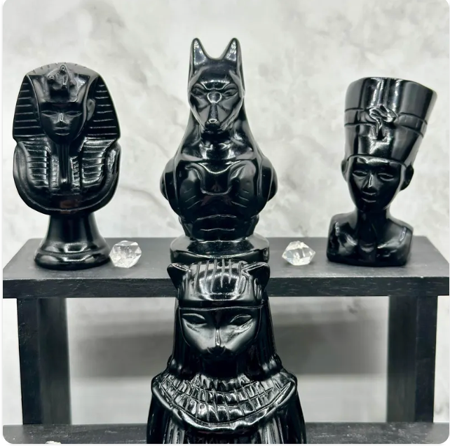 Obsidian King Tut – Royal Protection & Spiritual Power