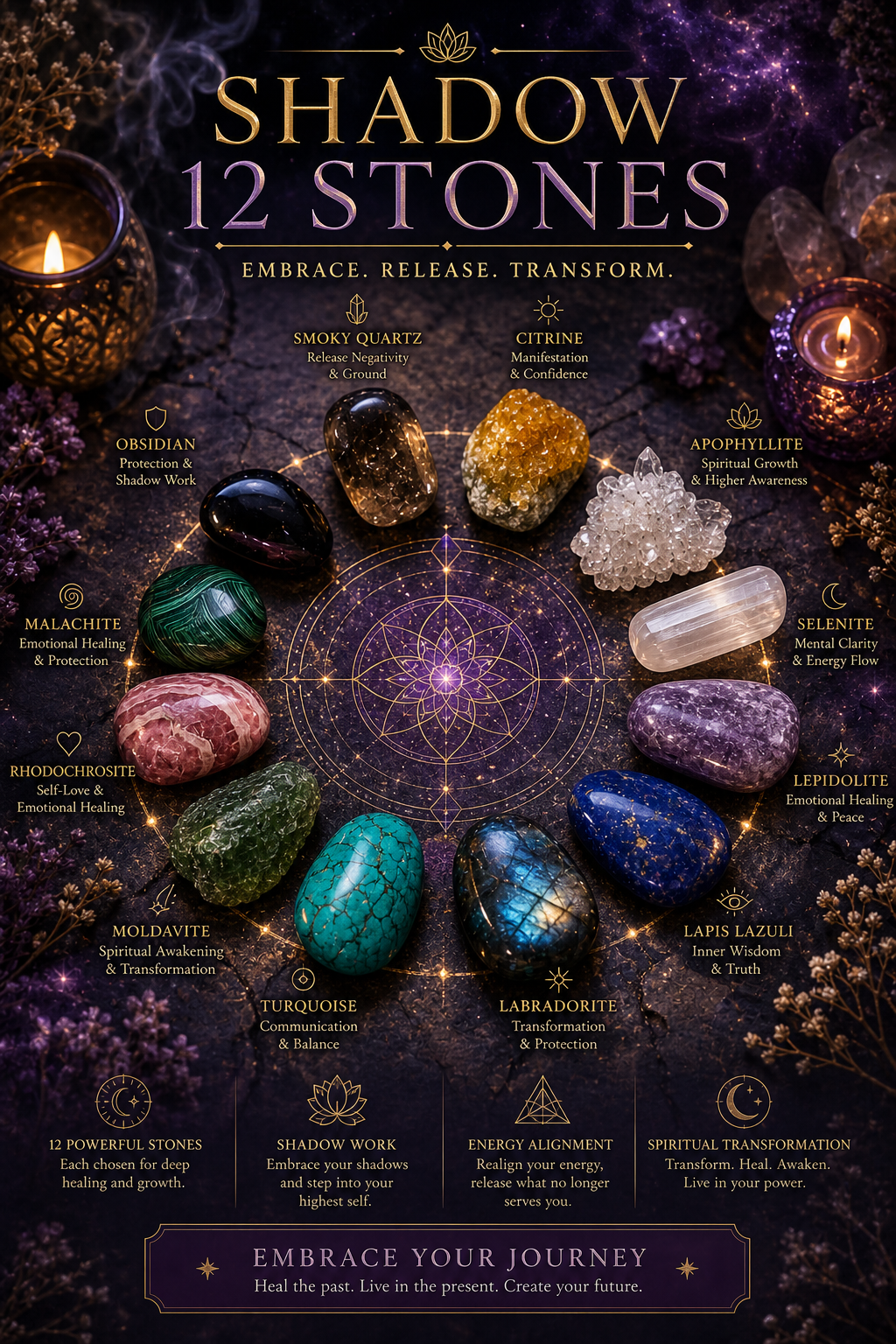 Shadow Work Crystals: The Shadow 12 Stones™ for Healing, Protection & Emotional Balance