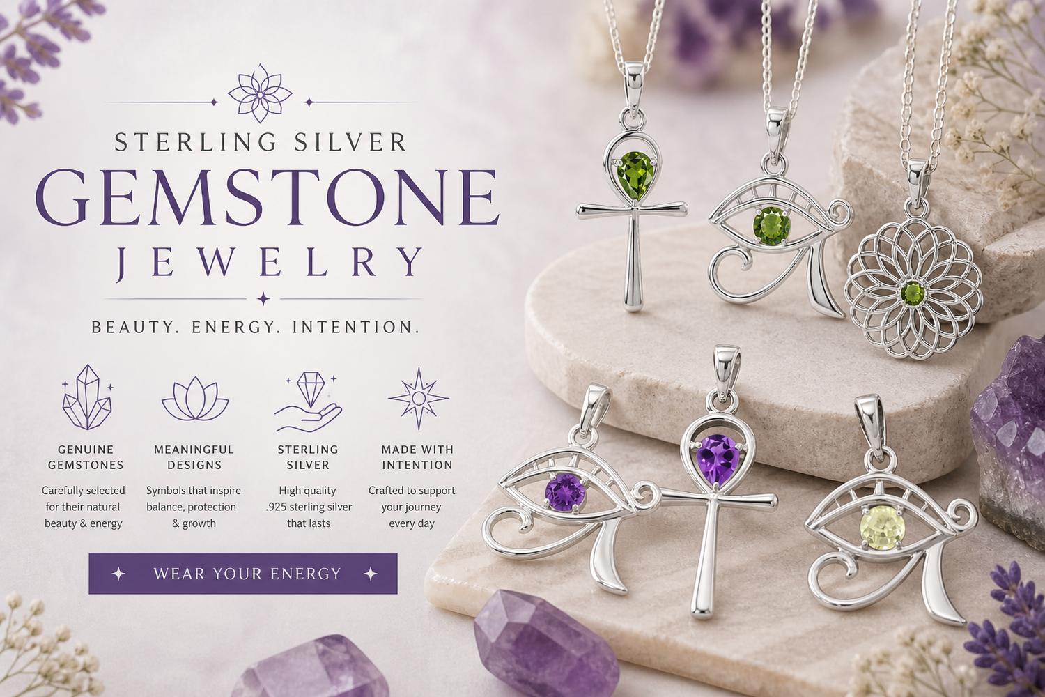Gemstone in Sterling Silver Jewelry