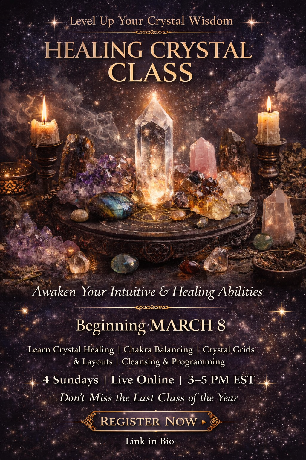 Beginner Crystal Healing Class Online – Learn Crystal Energy, Chakras & Healing Techniques