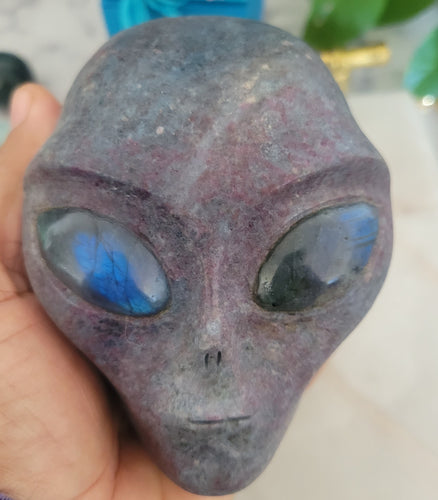 Reserved: Ruby Kyanite Crystal Star Being Alien Skull