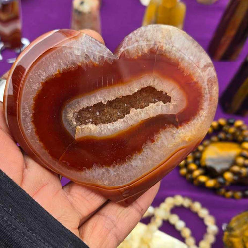 Carnelian Druzy Heart