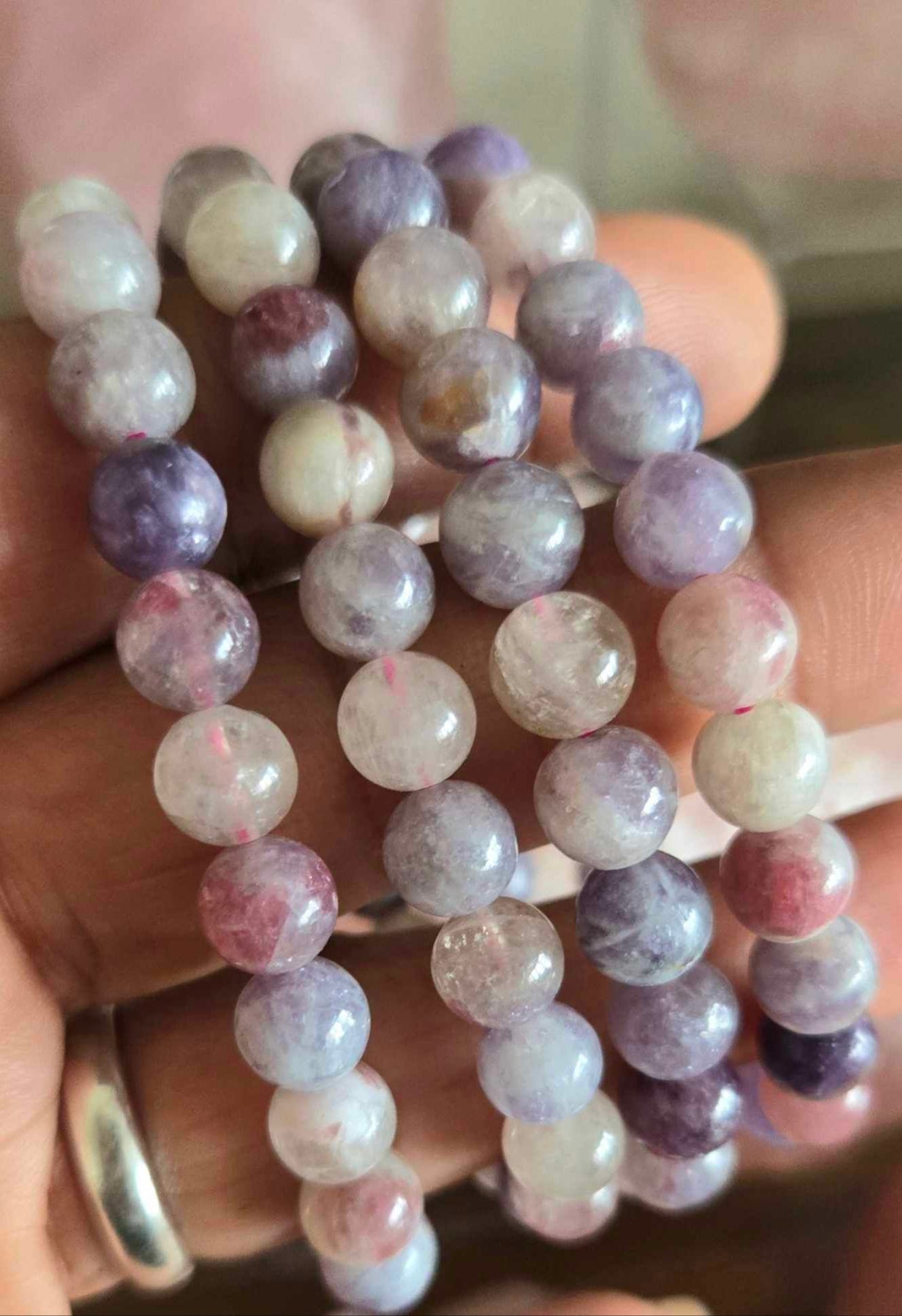 Unicorn Stone Bracelet – A Harmonizing Blend of Lepidolite, Smoky Quartz & Pink Tourmaline