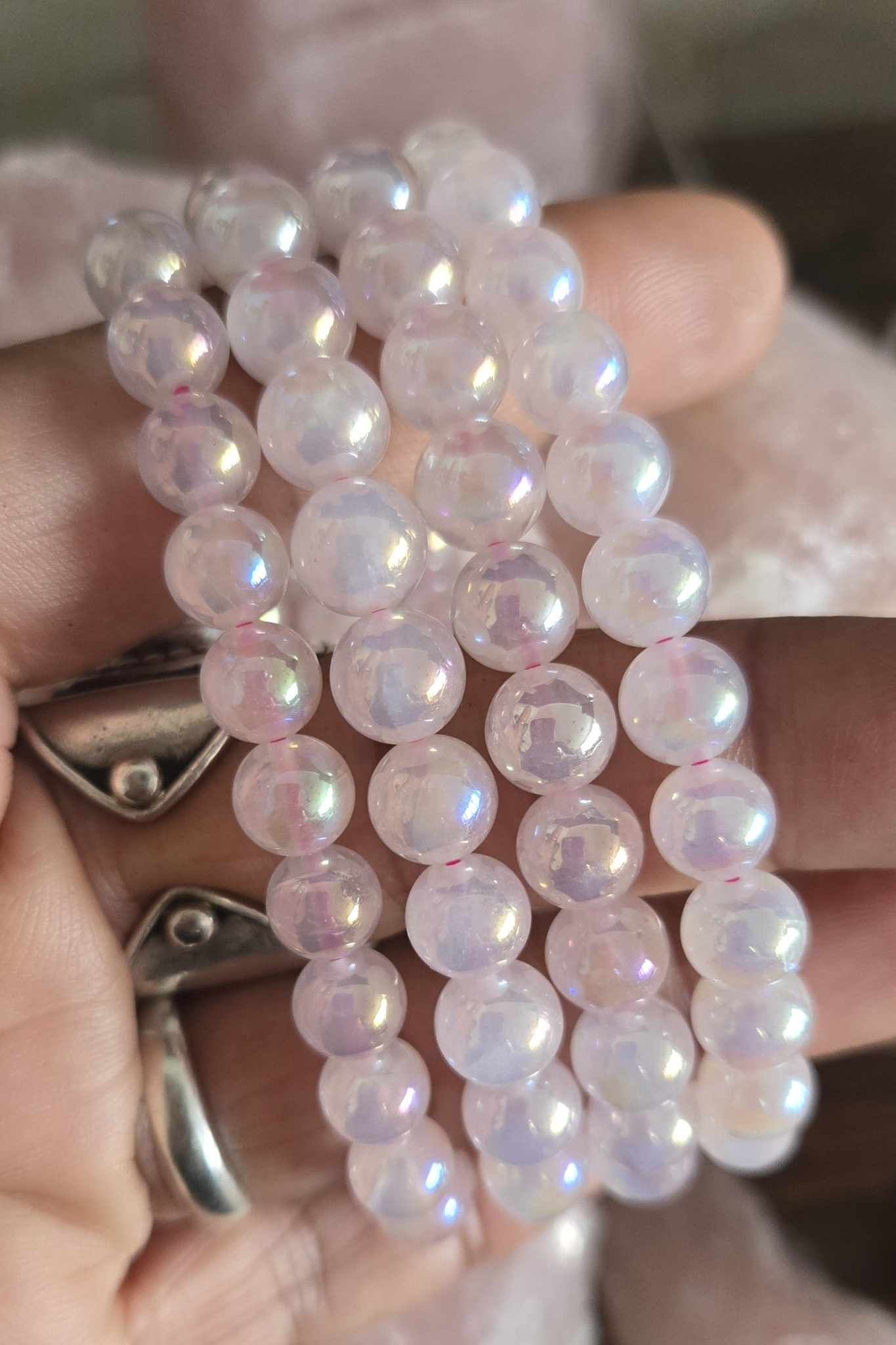 Angel Aura Rose Quartz Bracelet – Love, Harmony & Divine Energy