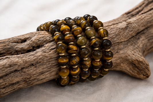 Tiger’s Eye Bracelet with Brass Accents