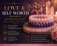 Love & Self-Worth Bracelet Bundle | Emotional Healing, Confidence & Heart Chakra Crystal Trio