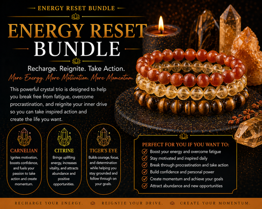 Energy Reset Bracelet Bundle | Motivation, Confidence & Momentum Crystal Trio