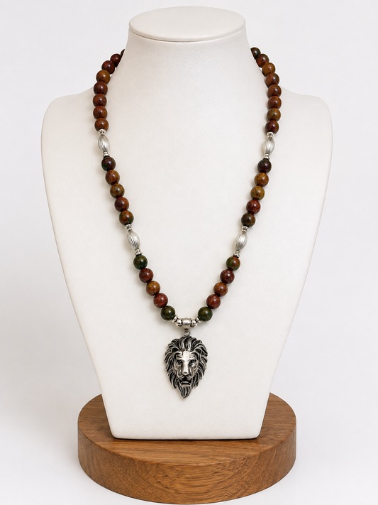 Red Creek Jasper Lion Necklace