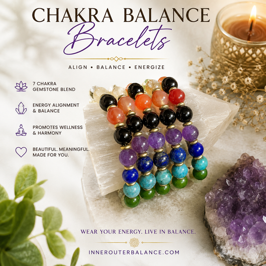 Chakra Balance Bracelet | 7 Chakra Crystal Bracelet for Energy Healing, Protection & Balance