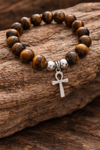 Tiger’s Eye Bracelet with Ankh