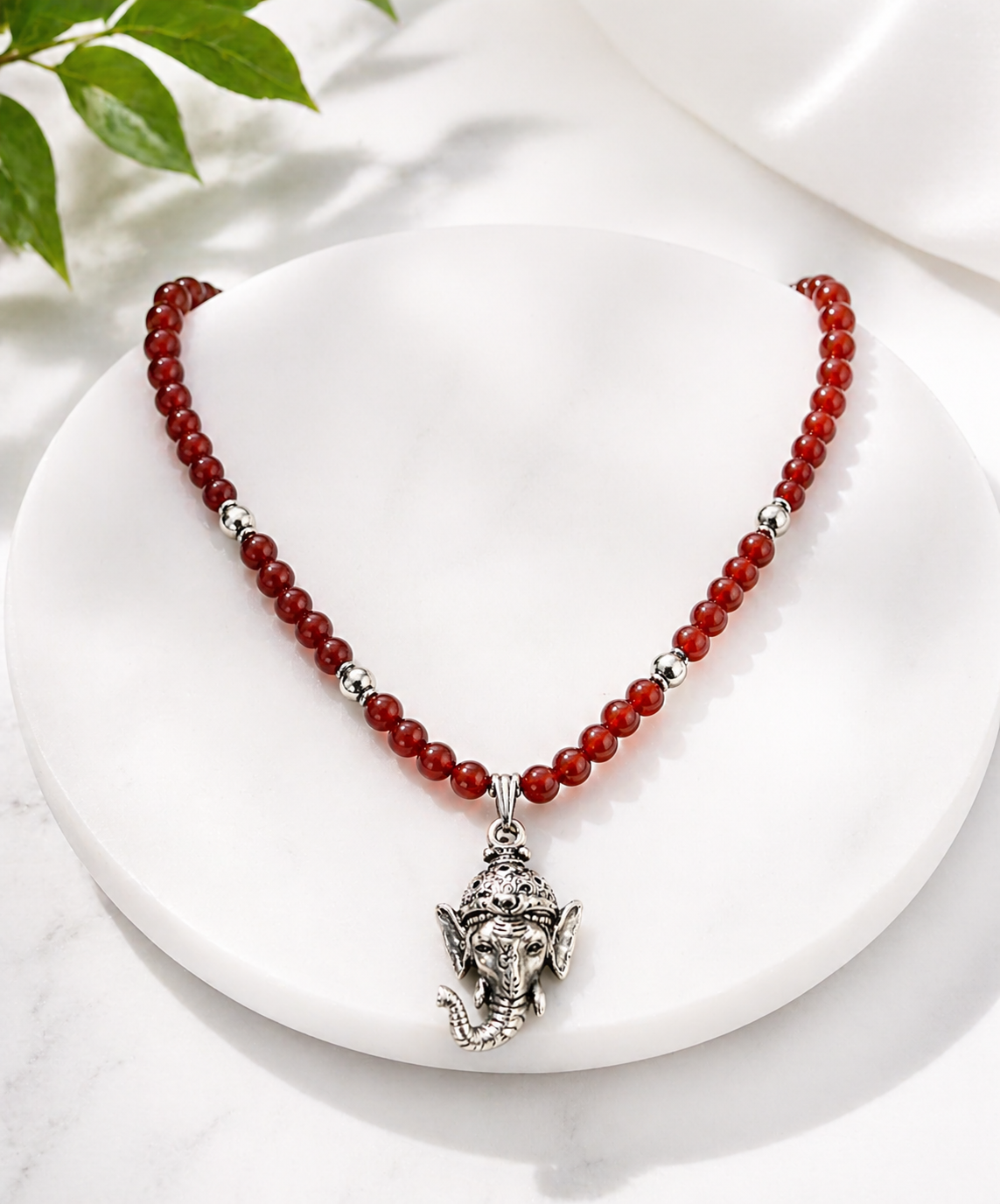 Carnelian Ganesh Necklace – Handmade Sacred Jewelry