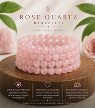 Rose Quartz Bracelet | Self Love, Emotional Healing & Heart Chakra Crystal Bracelet