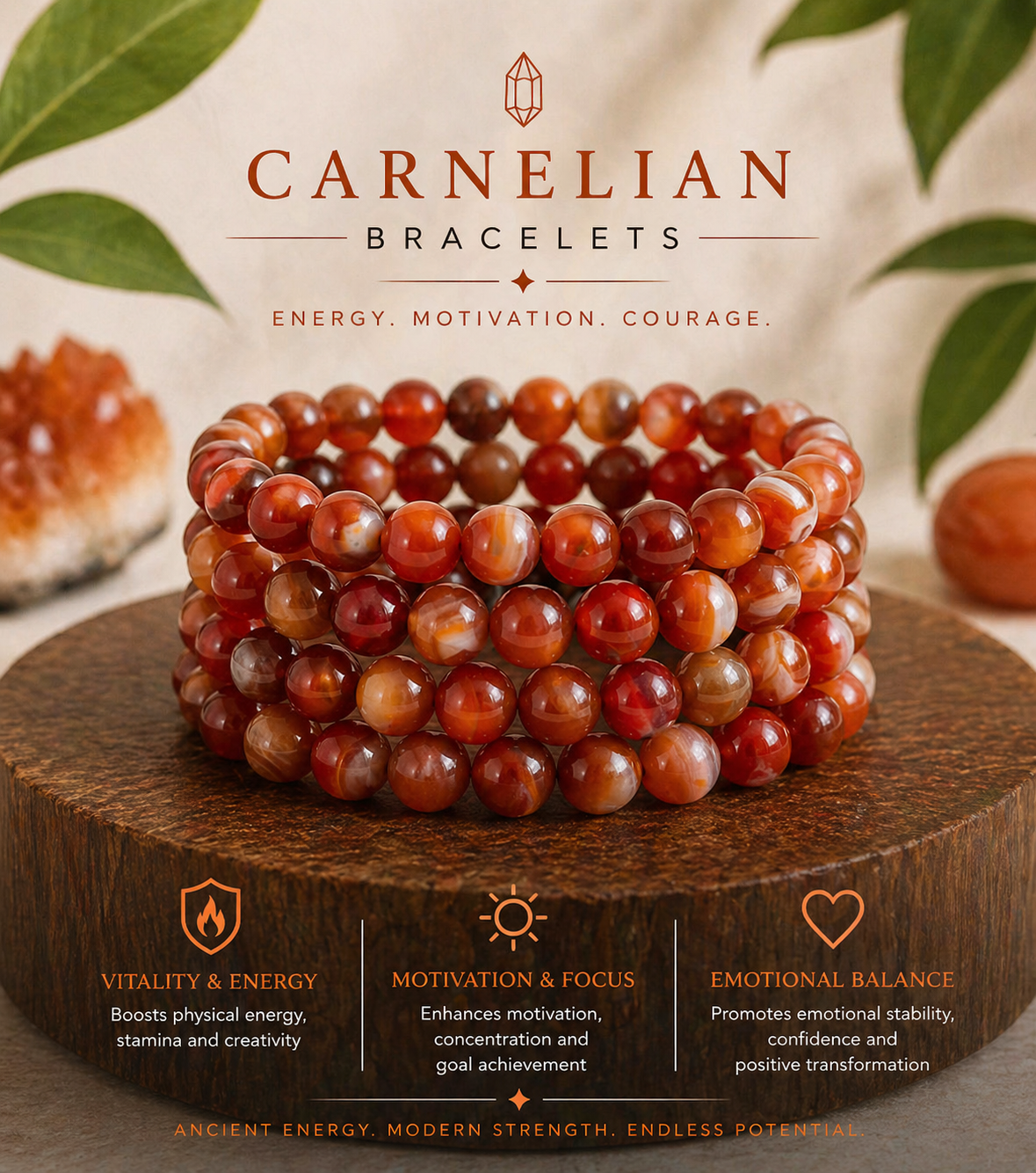 Carnelian Bracelet | Confidence, Motivation &amp; Creative Energy