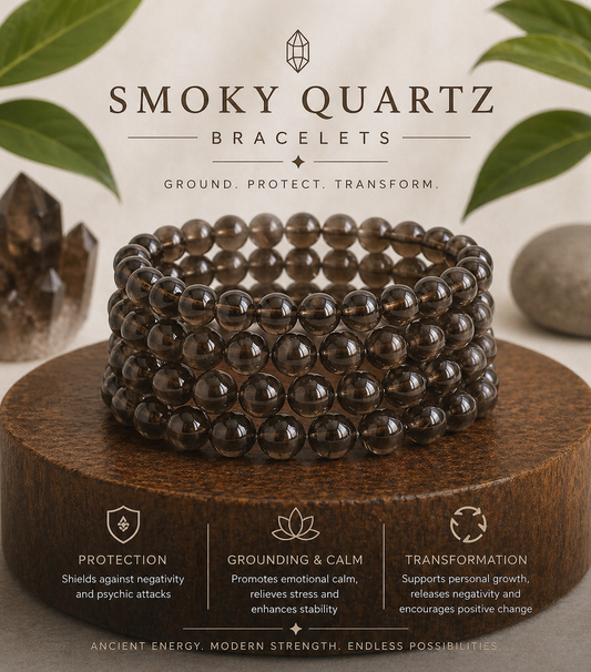 Smoky Quartz Bracelet – Grounding, Protection & Transformation