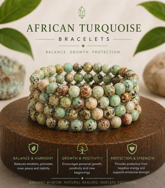 African Turquoise Bracelet – Stone of Transformation & Growth