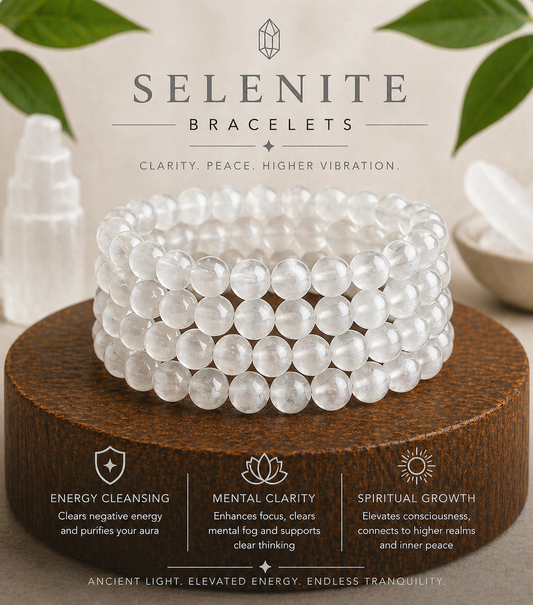 Selenite Bracelet – Clarity, Purity & Spiritual Connection