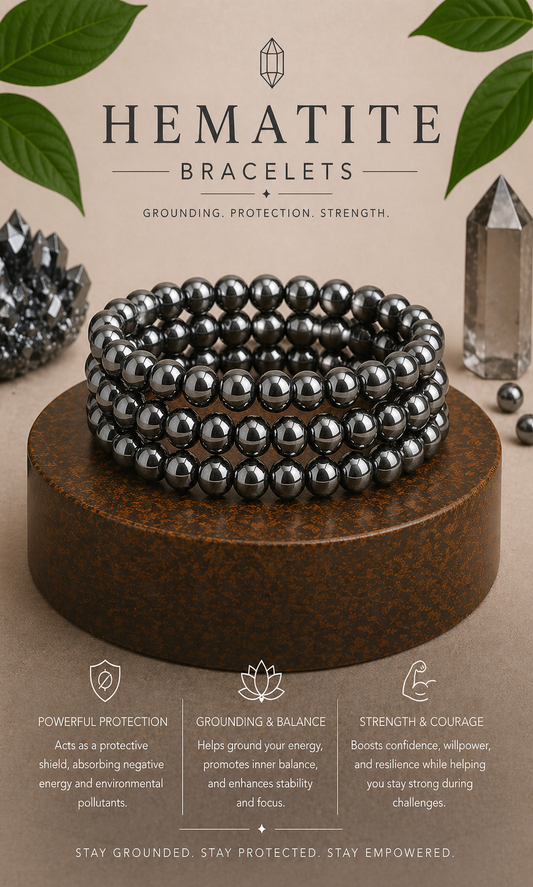 Hematite Bracelet – Grounding Energy, Protection & Stability