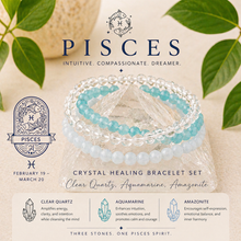 Pisces Zodiac Crystal Bracelet Set