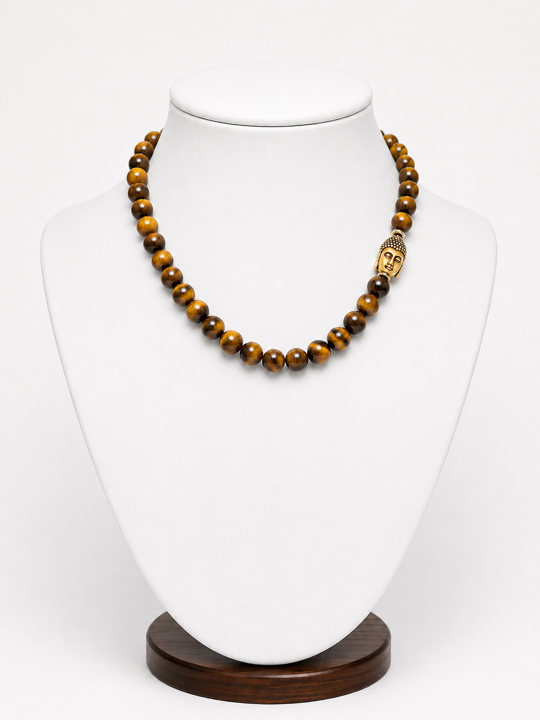 Handmade Tiger's Eye Buddha Necklace | Crystal Gemstone Jewelry