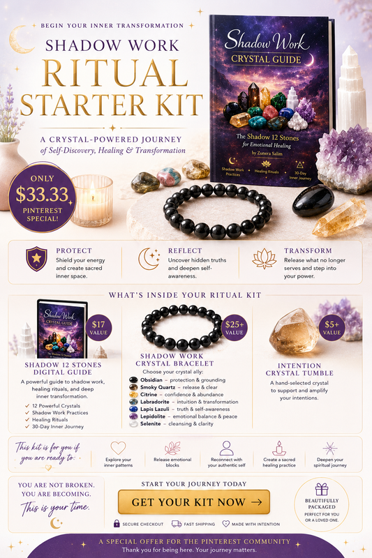 Shadow Work Starter Ritual Kit | Crystal Bracelet + Shadow Work Digital Guide