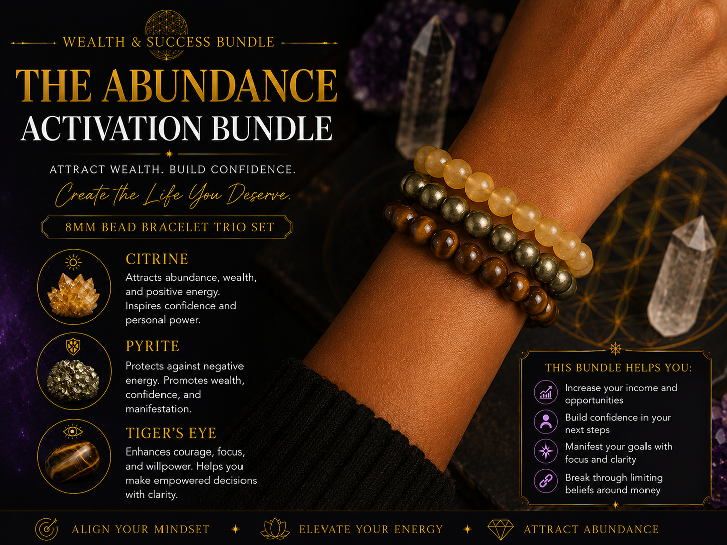 Abundance Activation Bracelet Bundle | Attract Wealth, Confidence &amp; Success