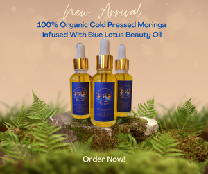 Organic Cold Pressed Moringa Seed Oil Infused With Egyptian Blue Lotus 30ml