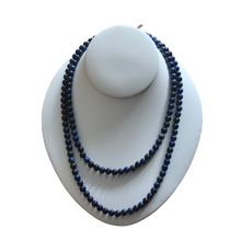 Custom Crystal Beaded Necklaces with Interchangeable Slider Charms (Lapis Lazuli)