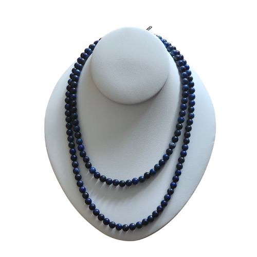 Custom Crystal Beaded Necklaces with Interchangeable Slider Charms (Lapis Lazuli)