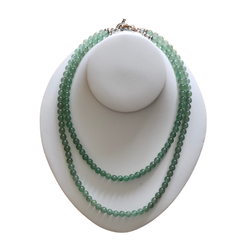 Custom Crystal Beaded Necklaces with Interchangeable Slider Charms (Aventurine)