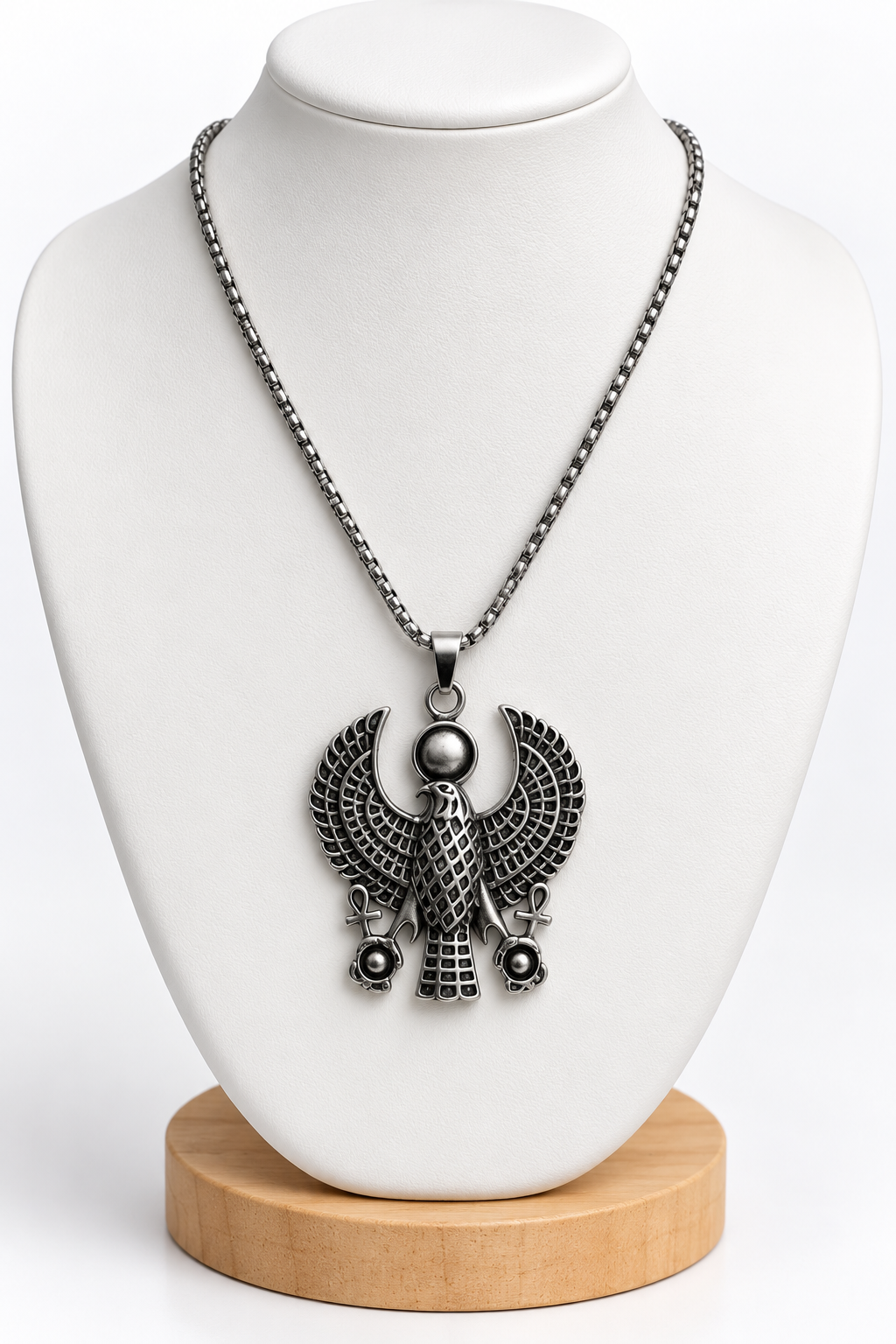 Stainless Steel Heru Falcon Necklace | 20" Chain