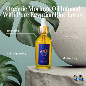Organic Cold Pressed Moringa Seed Oil Infused With Egyptian Blue Lotus 30ml