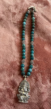Teal Apatite Ganesh Necklace – Handmade Sacred Jewelry