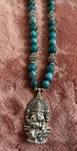 Teal Apatite Ganesh Necklace – Handmade Sacred Jewelry