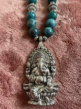 Teal Apatite Ganesh Necklace – Handmade Sacred Jewelry