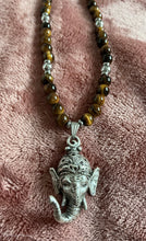 Tiger’s Eye Beaded Necklace with Ganesh Pendant