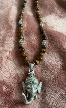 Tiger’s Eye Beaded Necklace with Ganesh Pendant