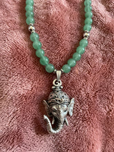 Handmade Aventurine Crystal Beaded Necklace with Ganesh Pendant