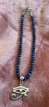Lapis Lazuli Eye of Heru Necklace – Handmade Intuition, Protection & Royal Wisdom Jewelry
