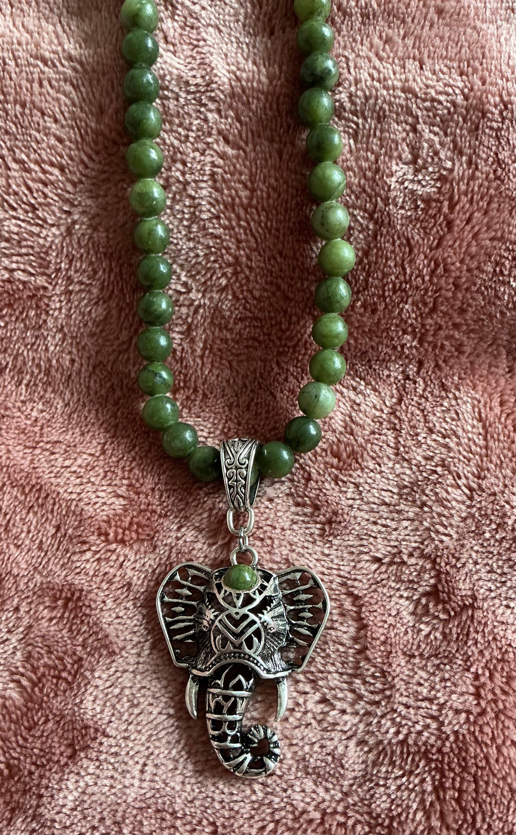 Handmade Jade Elephant Protection Necklace