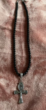 Djed Ankh Obsidian Necklace – Handmade Protection and Ancestral Power Talisman