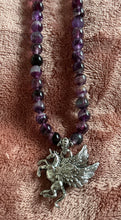 Purple Fluorite Pegasus Necklace