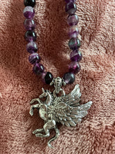 Purple Fluorite Pegasus Necklace