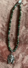 Jade Beaded Necklace with Kemetic Ruler Pendant