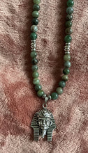 Jade Beaded Necklace with Kemetic Ruler Pendant