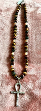 Triple Tiger’s Eye Ankh Necklace — Handmade Power & Protection