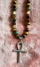 Triple Tiger’s Eye Ankh Necklace — Handmade Power & Protection