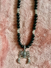 Handmade Obsidian Beaded Necklace with Scorpion Pendant