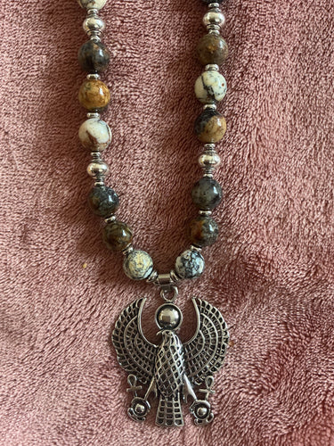 Dendrite Sunset  Black Opal Falcon Heru — Strength, Protection & Grounded Power