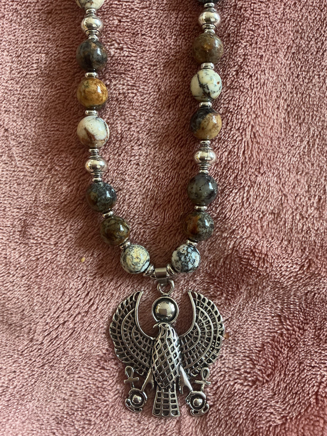 Dendrite Sunset  Black Opal Falcon Heru — Strength, Protection & Grounded Power